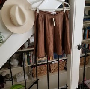 Anthropologie Faux Suede Mini Skirt